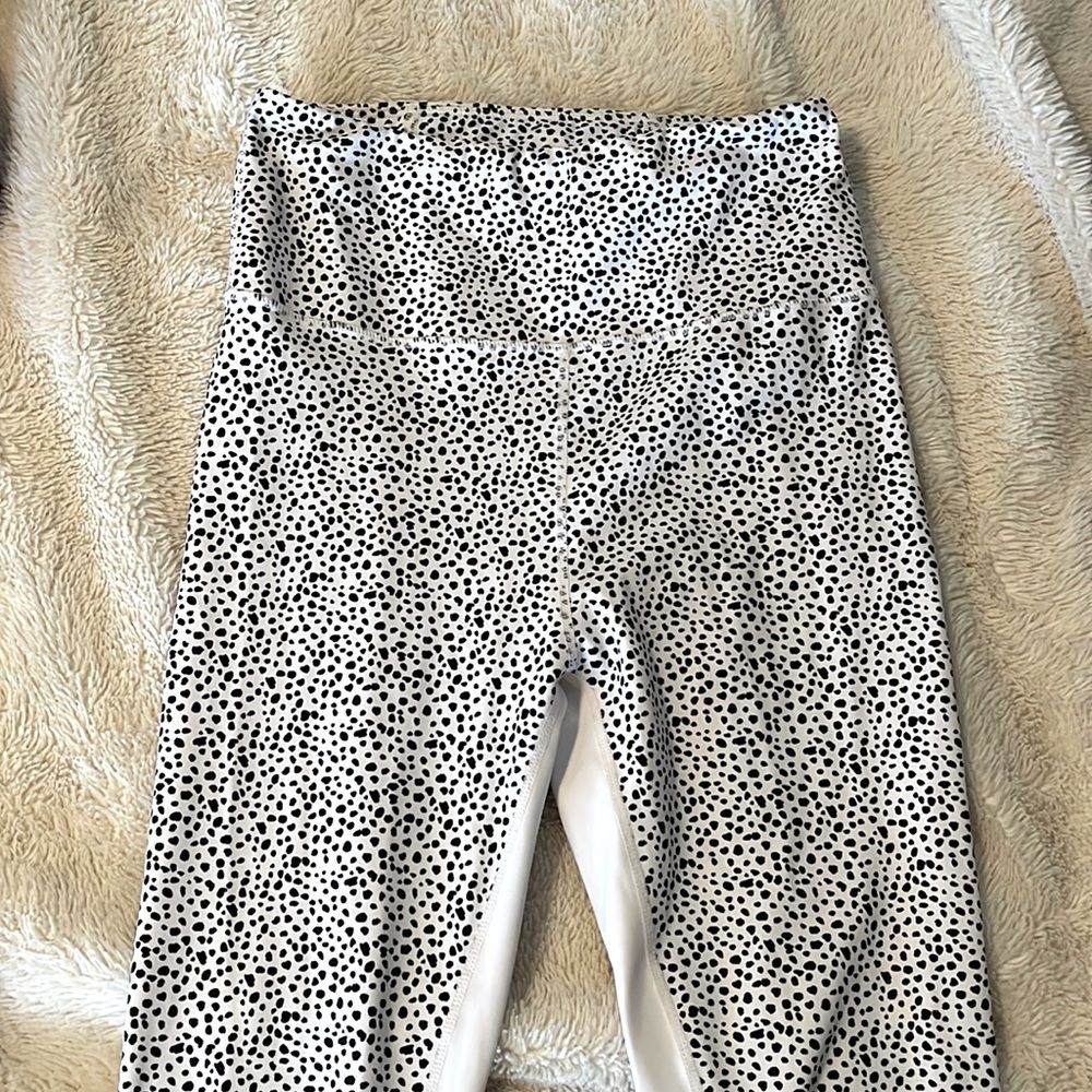 Black and white polkadot leggings